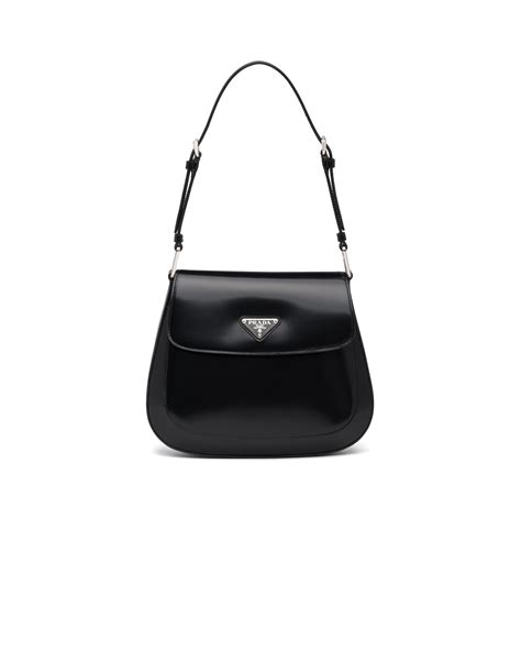 borsa a spalla prada pelle verniciata|Borsa a spalla Buckle Medium in pelle in Nero .